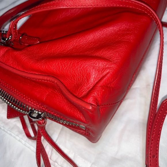 Auth BALENCIAGA Papier Mini Red Leather Tote Bag - Picture 4 of 14